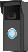 Silicone Case for Ring Video Doorbell 2nd Gen (2020 Release) | Weatherproof Ring Doorbell Cover with Sun Glare Visor, UV & Heat Resistant Accessories – Black by Augstci