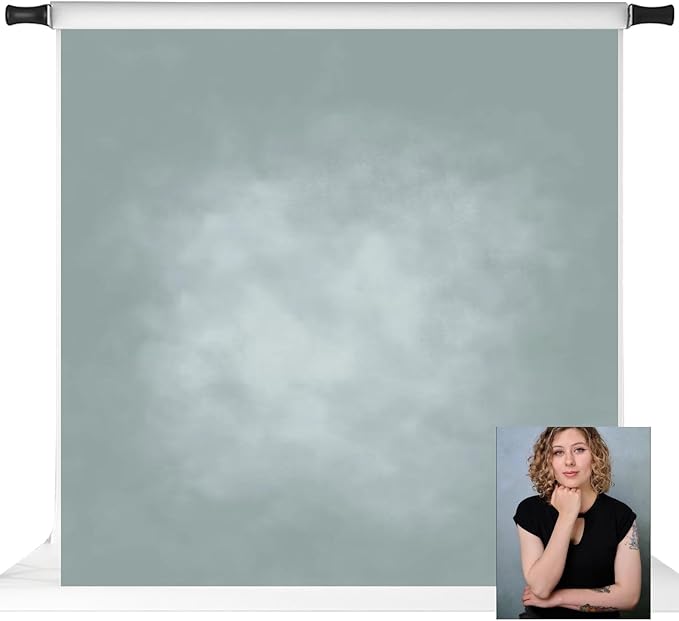 Kate Dark Cyan Photography Backdrops Abstract Photo Backdrop Poratrait Background for Photoshoot, 8x8ft by KateBackdropforPhotography