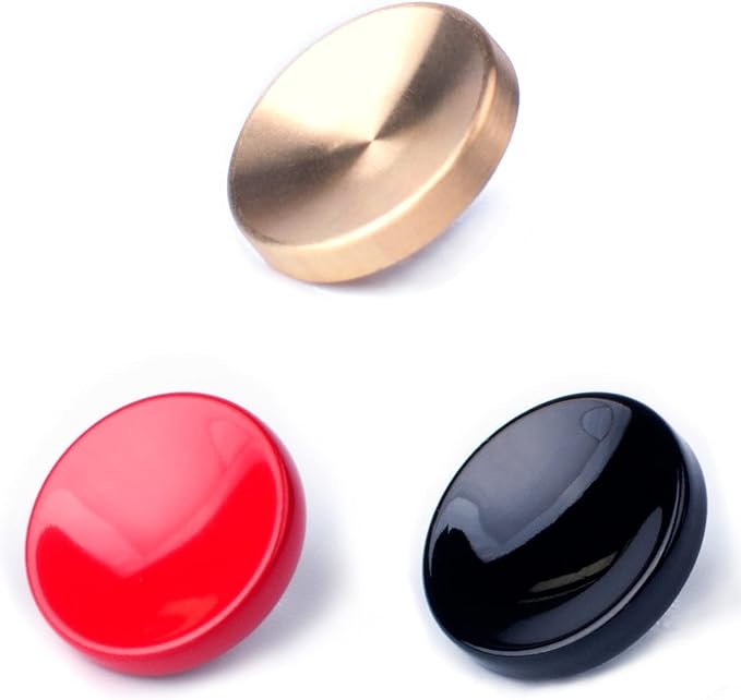 VKO Metal Soft Shutter Release Button | Delicate Camera Shutter Button Black Red Golden 11mm Concave Surface(3 Pack) by VKO