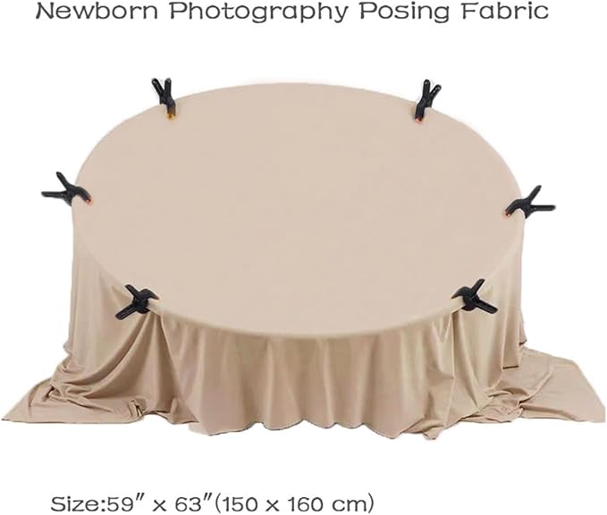 Orraphtstu Newborn Photography Posing Fabric Baby Beanbag Backdrop Props Stretch Blanket for Professional Studio Photoshoot (Beige) - Image 3