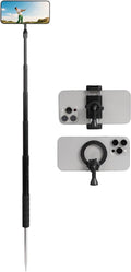 Ground Golf Monopod Phone Stand Holder with Spike Stake, 46" Extendable Selfie Stick & Universal 1/4" Screw - Record Stable Hands-Free Golf Swing Videos for magsafe and All Smartphones by Unknown