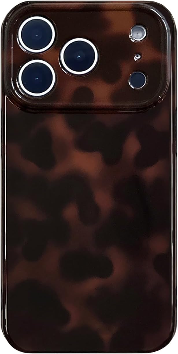 Aesthetic Tortoise Shell Phone Case for iPhone 17 Pro Max 6.9in,Retro Cool Girl Leopard Print Brown Amber Trendy Full Camera Protective Cover for iPhone 17promax 6.9" by Reezaddin