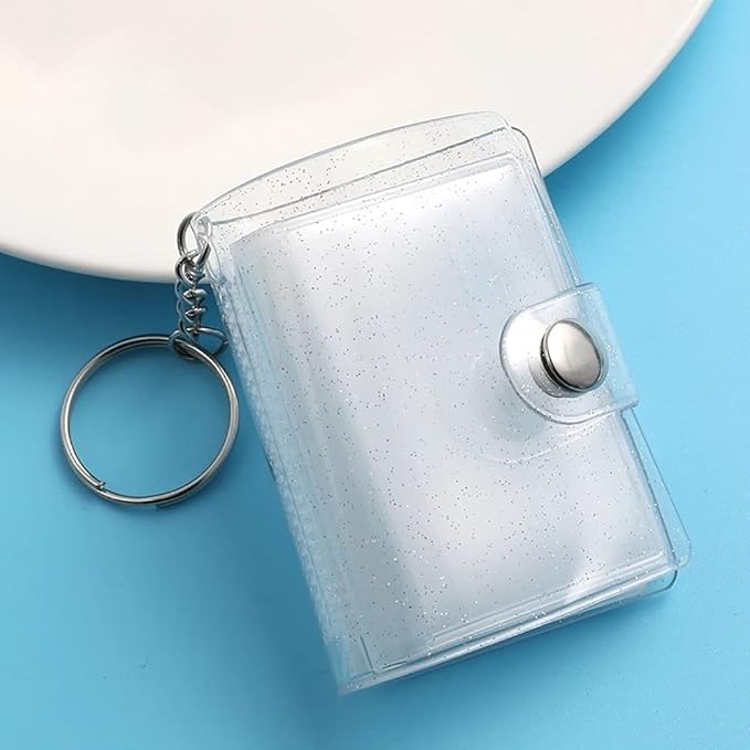 GSHLLO 4 Pcs Clear Album Keychains Mini Photo Storage Keychains Photo Card Holder Crafts Picture Keychain with 20 Pockets - Image 2