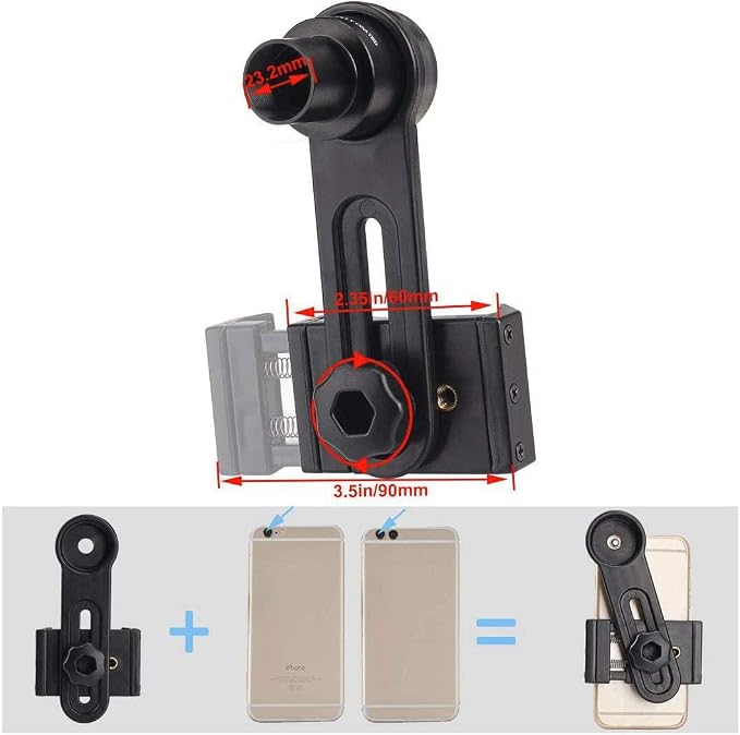 Smartphone Camera Adapter for Microscope Eyepiece Tube 23.2mm - Built-in 16X Microscope Eyepiece - Image 5