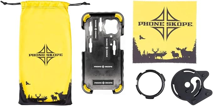 Phone Skope Complete Digiscoping Kit: Ideal Scope Camera for Hunting/Birding/Stargazing - Phone Scope Adapter Kit Includes Phone Scope Mount Case, Eyepiece Adapter, Lens Cloth - Fits Most Smartphones by PhoneSkope