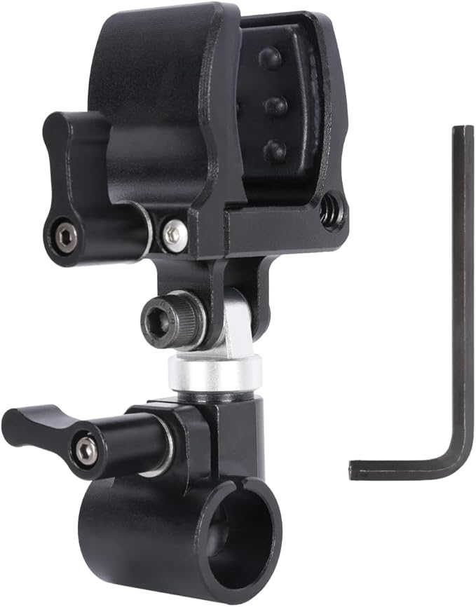 NICEYRIG Shotgun Microphone Holder Universal for Microphone/LED Torch - 628 | 18.5mm - 35mm Adjustable Aluminum Clamp for 15mm Rod Mount Shocks and Noises Absorption by NICEYRIG