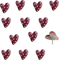 50 pcs of Cute Soft Wooden Board thumbtack with Golden Hearts can be Used for Photo Walls, memos, whiteboards, and Decorative thumbtack (Red Wave Point) by SSYHQAX
