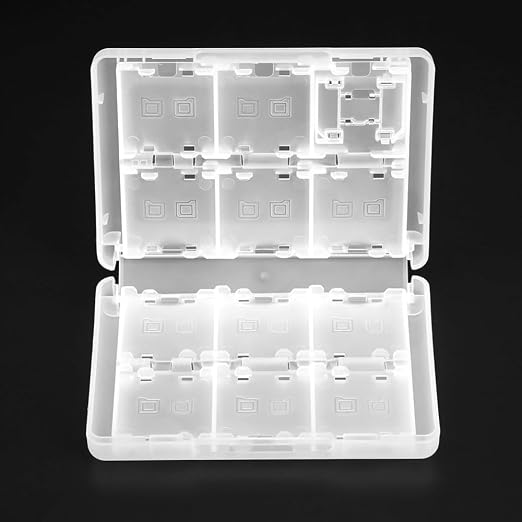 28-in-1 PP Game Card Case Holder - for Nintendo 3DS/DSL/DSI/LL, Cartridge Storage Box with 22 Slots + SD/TF Card Holders + Stylus Organizer(White) - Image 7