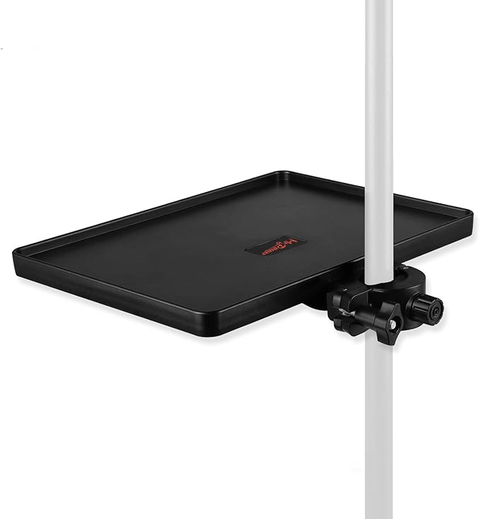 Mr.Power Microphone Stand Plastic Tray, Mic Stand Clamp-On Rack Tray Holder Suitable for Most Mic Stands, for Stage, Live Streaming, Recording, Concert Performance, Karaoke (8.7" x 6.5") by MrPower