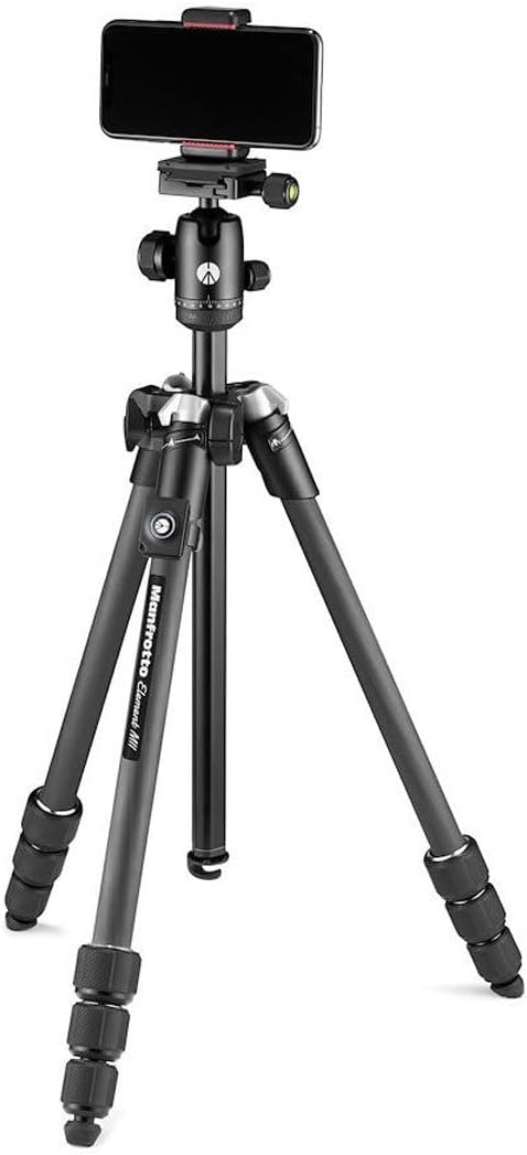 Manfrotto Element MII Mobile Bluetooth MKELMII4BMB-BH, Lightweight Aluminium Travel Tripod, with Carry Bag, Arca-Compatible Ball Head, Load up 8kg, for DSLRs, CSCs, Compact Cameras and Smartphones - Image 2