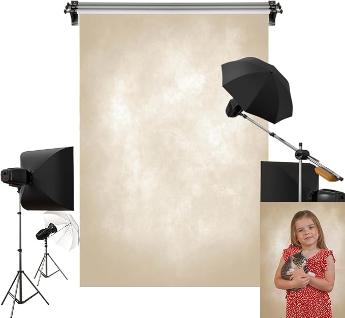 Kate 6.5x10ft/2x3m Light Yellow Backdrop Cream Abstract Texture Portrait Photography Background Photo Studio Props by KateBackdropforPhotography