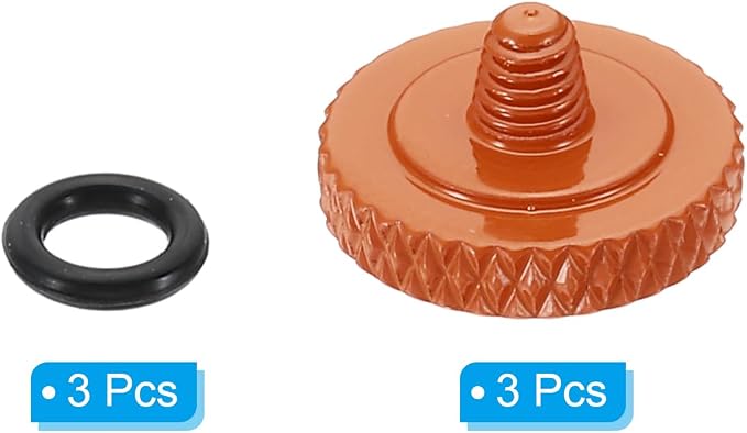 PATIKIL Camera Shutter Button, 3 Pack Soft Shutter Release Button Pure Copper Camera Button Knurled Suitable for Nikon for Fujifilm for Leica DSLR/SLR Camera, Orange - Image 3