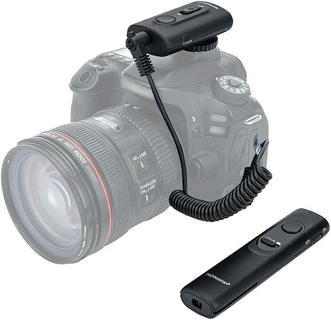 PROfezzion 164ft Remote Shutter Release Wireless for Select Canon Cameras | for Canon Rebel T7 T6 T5 T8i T7i SL3 EOS R100 R10 R8 R7 R6 Mark V III II RP R R50V 90D 80D 70D, AAA Battery, Tripod Clip by PROfezzion