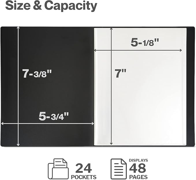 Cranbury 2-Pack Mini Photo Albums 5x7, 48 Photos, Clear Sleeves, Pink | 24 Pockets Each, Customizable Covers, Compact Storage for 5x7 Photos & Keepsakes - Image 6