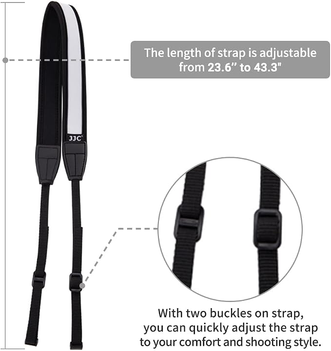 JJC Soft Camera Neck Shoulder Strap for Fuji X-T30 III II X-T20 X-T5 X-T4 | for Fuji X-M5 XM5 XT30 XT20 X-T3 XT3 X100VI X100V X100F X Half X-S10 X-E4 Canon EOS M50 M6 Mark II Nikon Zf Z8 Z50 & More - Image 5