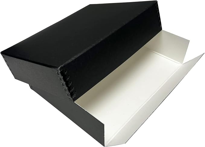 Lineco Drop Front Archival Storage Box, 9.75x12.75x3 in, Black, 2 Pack | Acid-Free with Metal Edge, Preserves Picture Longevity, Organize Photos, Newspapers, Prints, Documents, Crafts, DIY - Image 9