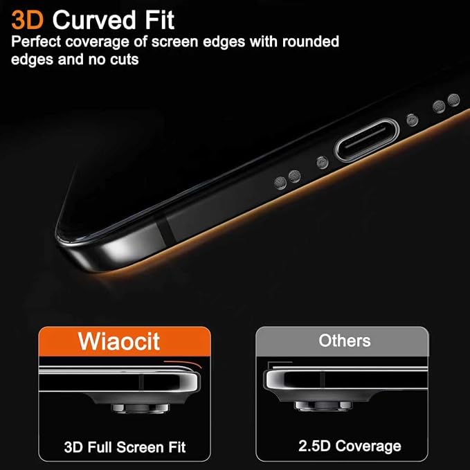 Wiaocit 3 Pack Tempered Glass Screen Protector for iPhone Air | 9H Hardness, Installation Frame, Bubble Free, Case Friendly - Image 5