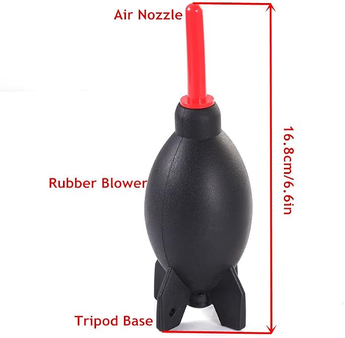 FocusFoto PRO 6.6 Inch Rubber Rocket Air Blower Duster Cleaner Dust Cleaning for DSLR Camera CCD Lens Keyboard Red - Image 3