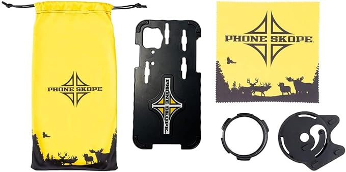Phone Skope Complete Digiscoping Kit: Ideal Scope Camera for Hunting/Birding/Stargazing - Phone Scope Adapter Kit Includes Phone Scope Mount Case, Eyepiece Adapter, Lens Cloth - Fits Most Smartphones by PhoneSkope