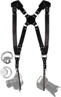 Dual Camera Harness Leather Camera Strap DSLR/SLR, All-Day Comfort by CCoiro