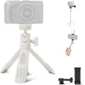 NEEWER Basics Mini Desk Selfie Stick Tripod Compatible with iPhone GoPro Insta360 DJI, Portable Small Camera Webcam Android Cell Phone Holder Ball Head Elevated Axis Video Recording Stand, TP43 White by Neewer