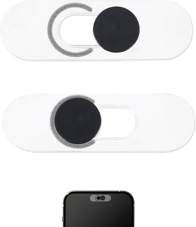 2pcs Cell Phone Front Camera Cover for Android Pixel Galaxy iPad | Centered Single Camera Slide Privacy Protection, Web Cam Protector for Computer Laptop Ultra-Thin Webcam Cover (Black) by Unknown