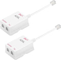 Uvital in-Line DSL Filter Splitter, ADSL Splitter Filter, RJ11 2 Pack White | DSL Filter for Landline Phone, Male to 2 Female Telephone DSL Modem for telephone/fax by Uvital