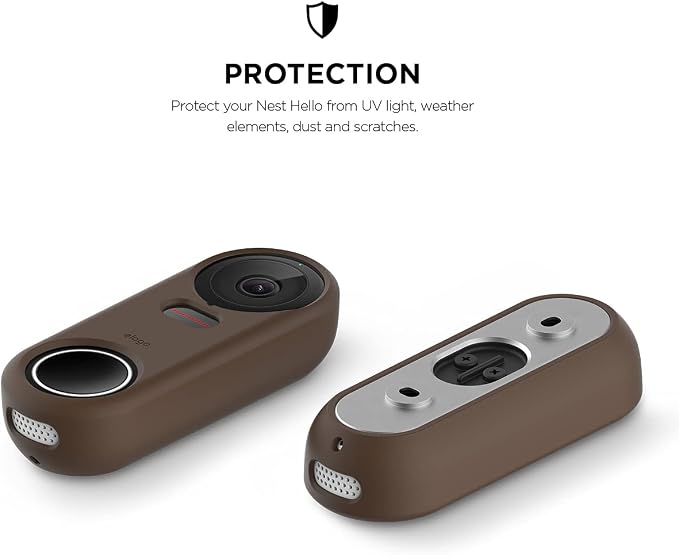 elago Silicone Case for Google Nest Hello Doorbell Cover (Wired) | Full Protection, Night Vision Compatible [US Patent Registered] [Dark Brown] - Image 2