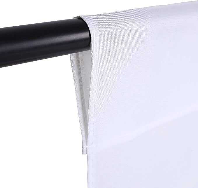 GFCC 10FTx10FT White Backdrop Background for Photography Photoshoot | Non-Reflective, Polyester Curtain, Easy Hang, Multipurpose Screen for Studio Photo Booth, Video Recording, Portrait, Party - Image 2