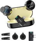 Wireless Lavalier Microphone for iPhone 17/16/15/14, iPad & Android, Magnetic Clip-on Mini Mic with Charging Case,30H Playtime Plug-Play Lapel Lavalier Mic for Vlog TikTok, AI Noise Reduction by kasohqee