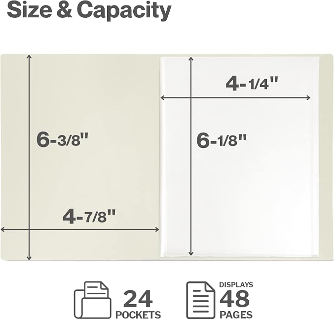 Cranbury 2-Pack Mini Photo Binders 4x6, 48 Photos, Clear Sleeves, Black | 24 Pockets Each, Customizable Covers, Compact Storage for 4x6 Photos & Keepsakes - Image 3
