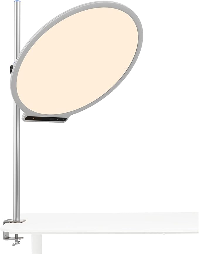 amaran Verge Max LED Video Light,60W Bi-Color Panel Light White | 22in Circular Edge-lit Panel Light,APP Control Desk Clamp Stand Dimmable Desk Light Home Office Gaming Podcast Live Streaming by amaran