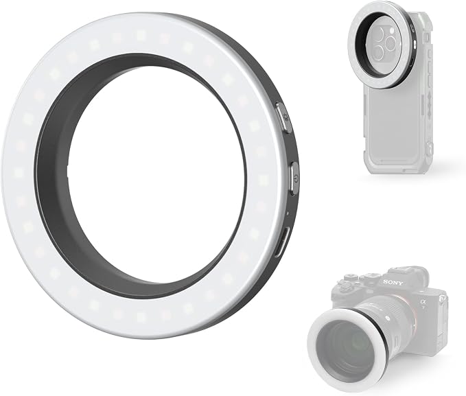 SmallRig Vibe P30 67mm Ring LED Video Light, Compact Size Bi-Color Light | with High CRI ≥90, Compatible with 67mm Phone Mounts/Cases/Lenses, for Content Creation, Live Streaming, 4873 by SmallRig
