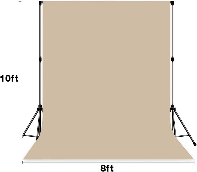 Beige Photo Backdrop Professional Photography Background Fabric 8x10ft | Seamless Design eliminates Wrinkle Portrait Photography Wedding Dark Theme Decorations - Image 8