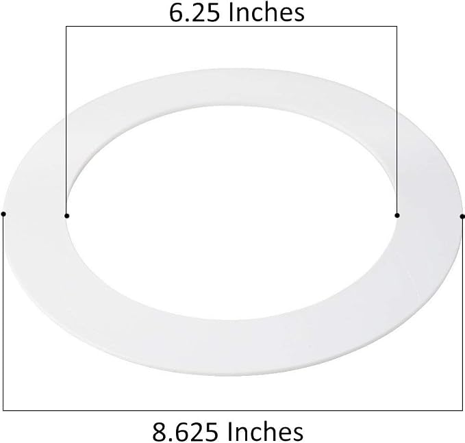 25 Pack Gloss White Goof Trim Ring for 8" Inch Recessed Can Lighting Down Light, Outer Diameter 8.6 Inches, Inner Diameter 6.2 Inches - Image 4