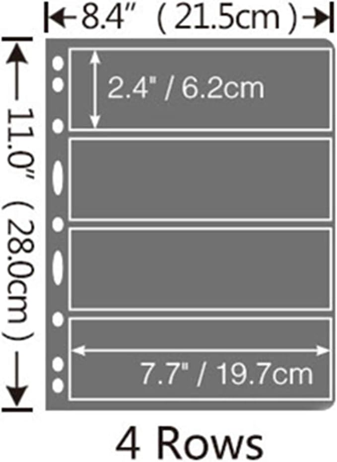 MUDOR Stamp Pages for Stamp Collection Album Binder Book, 10 Sheet 4 Rows | Stamp Sleeves 4 Pocket for Collectors ,Stamp Collecting Sheets Supplies,Professional Pack - Image 3