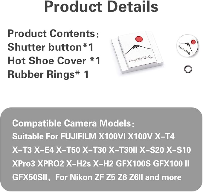 Hot Shoe Shutter Button Set, Soft Release Button,Suitable for FUJIFILM XT5 XT4 XT3 XT30 XT20 X100V X100F XT100 X-E3 X-PRO2 X-PRO3 (Mountain) - Image 9