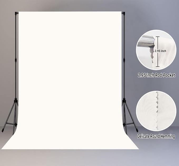 Ivory Photography Backdrop for Photoshoot, Fabric 5x7ft | Polyester Studio Photo Backgrounds, Non Reflective, Easy to Hang, for Portrait Shoot, Product, Party Decor, Video Creation - Image 6