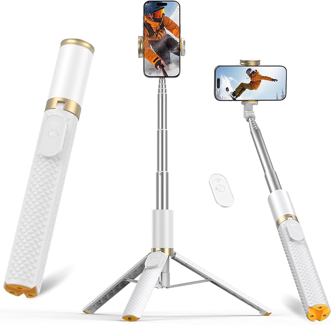 Tripod for iPhone, Selfie Stick with Remote, Stable & Durable Phone Tripod | Portable Travel Cell Phone Stand, Extendable All-in-1 Tripod for Video Recording Compatible with iPhone Android by VIMOSE