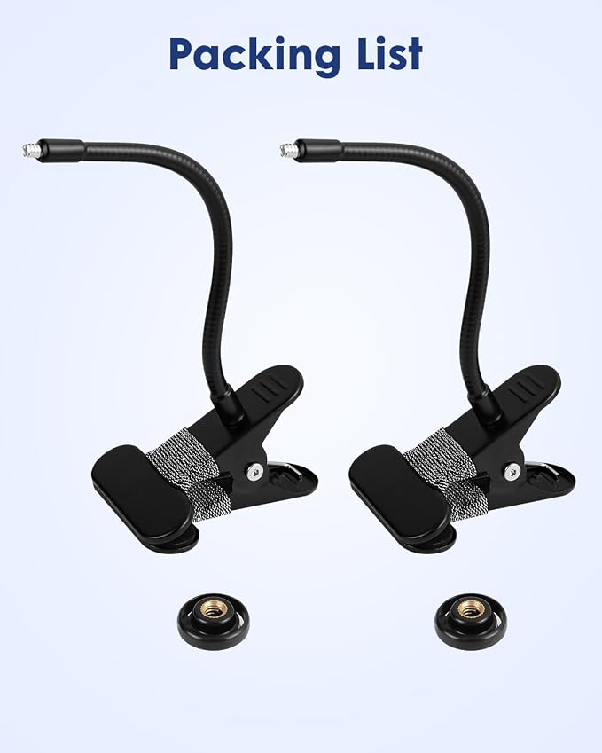 2 Pack Flexible Clip Clamp Mount Compatible with Blink Outdoor 2K+/ Outdoor 4/(3rd Gen) XT3/Blink XT/XT2/Mini, Clip Holder with 7.8 inches Gooseneck Arm for Your Blink Camera Without Any Tools - Image 8
