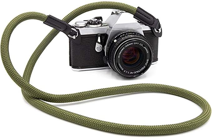 Camera Strap Vintage 100cm Nylon Climbing Rope Camera Neck Shoulder Strap for Micro Single and DSLR Camera.(Army Green) - Image 2