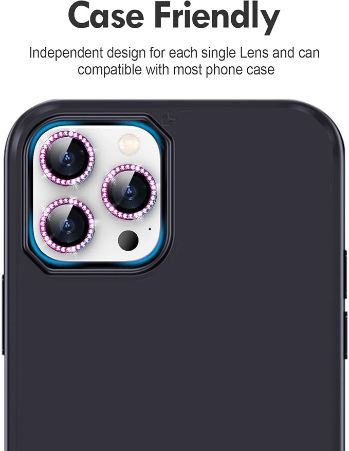 for iPhone 14 Pro/14 Pro Max Camera Lens Protector Diamond, Colorful | Individual Metal, 9H Hardness, Scratch Resistant, Shockproof, Drop Protection, Case Friendly, Stylish Accessories - Image 6