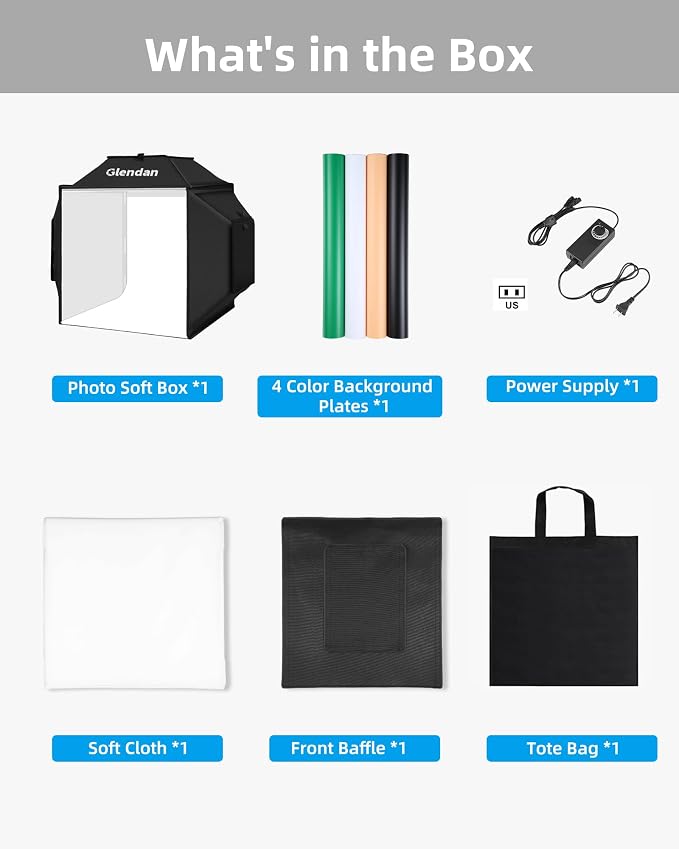 Portable Light Box Photography 16"x16" Upgrade Dimmable Photo Soft Box | Middle Studio for Jewelry & Small Products. 480 LED Lights True Color, Dimmable. Sturdy Build, 4 Backdrops, 10s Fold Setup - Image 8