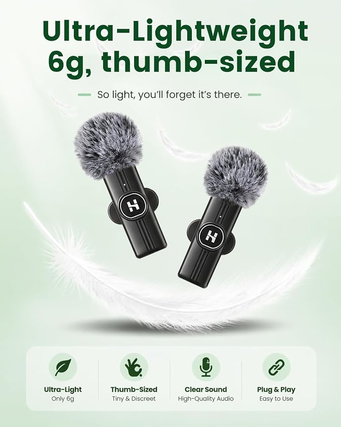 Wireless Lavalier Microphone, Mini Clip-On Mic with Noise Reduction | For iPhone, Android & iPad | USB-C & Lightning Compatible | Plug & Play for Video Recording, TikTok & YouTube - Image 7