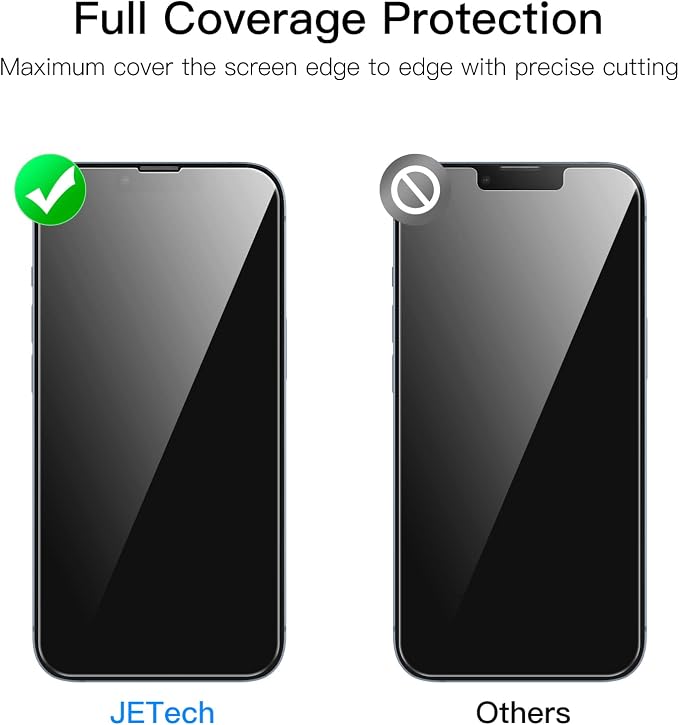 JETech Screen Protector for iPhone 14, 2+2 Pack | with Camera Lens Protector, 9H Tempered Glass, Full Coverage, HD Clear, Case-Friendly - Image 2