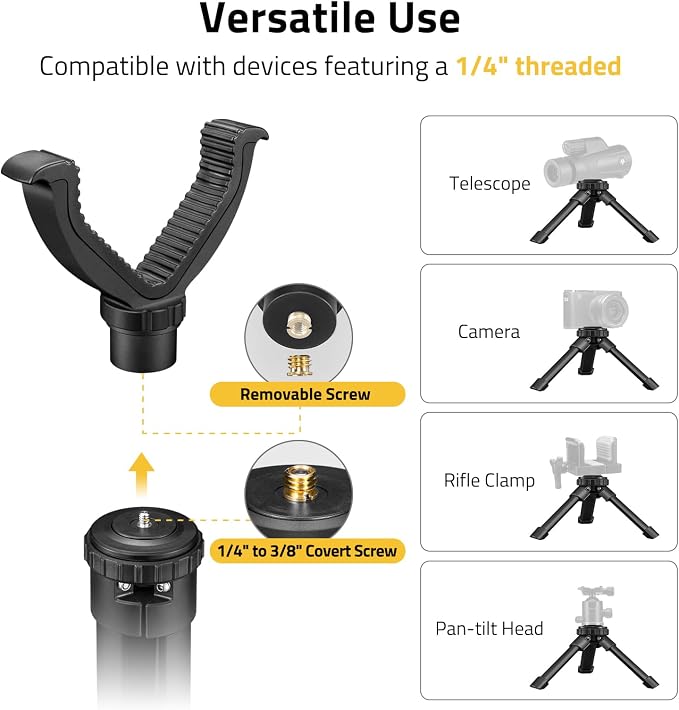 CVLIFE Shooting Rest Tripod 360 Degree Rotation V Yoke Stand | Rifle Rest for Target Shooting Adjustable Height Shooting Tripod Hunting and Outdoor Activities - Image 3