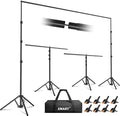 EMART 3-in-1 Backdrop Stand 10x8.5 ft Adjustable Photography Banner Stand | T-Shape Back Drop Stand for Party, Wedding, Events Dectorations, Background Support kit for Photo Video Studio with 8 Clamps by EMART
