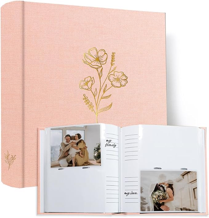 Holoary Photo Album 4x6 200 Photos, 200 Pockets 4”x6” Picture Album, Linen Fabric Cover Big Picture Book for Photos with Writing Area, 4x6 Photo Albums for Family Weddings Travel Memories(Pink) - Image 7
