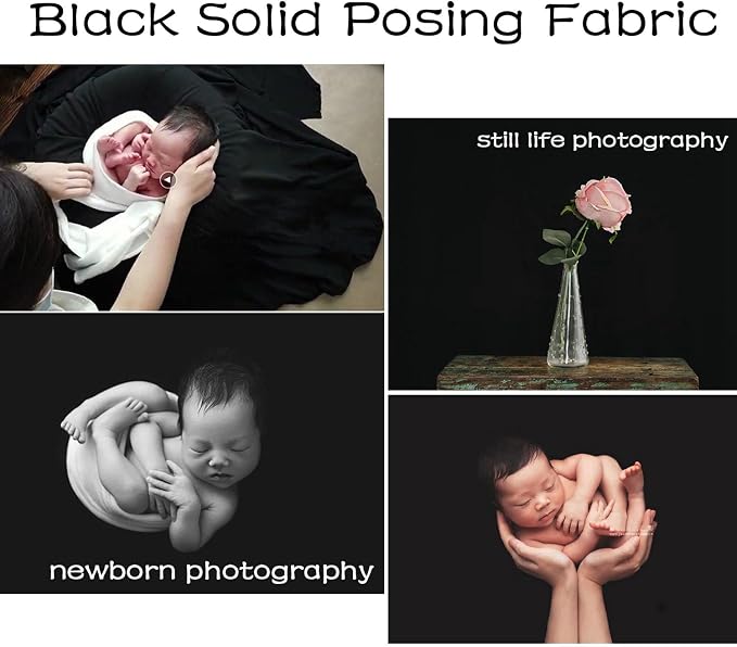 Orraphtstu Newborn Photography Posing Fabric Baby Beanbag Backdrop Props Stretch Blanket for Professional Studio Photoshoot (Black) - Image 5