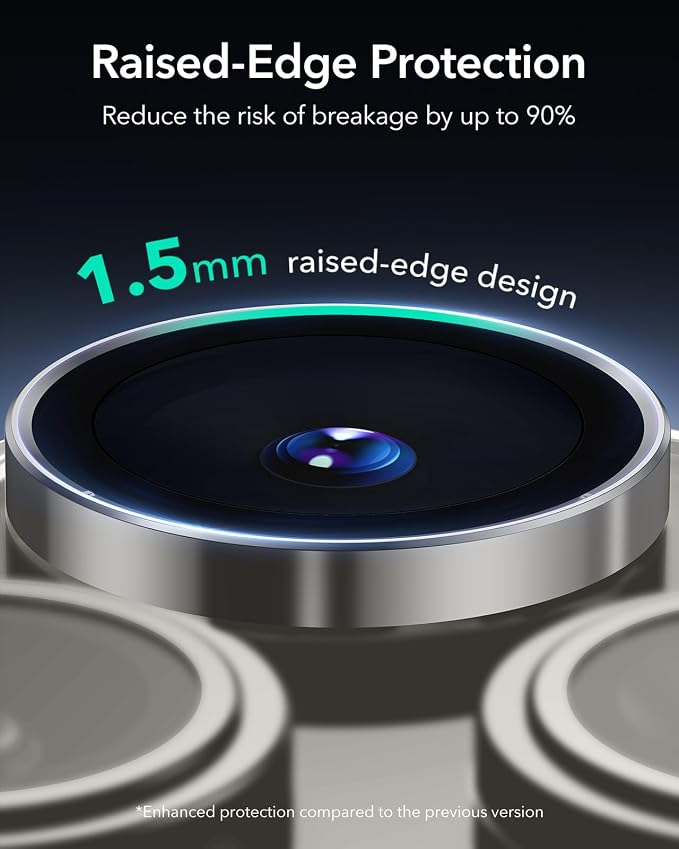 ESR for iPhone 17 Pro Max/17 Pro Camera Lens Protector, 1 Pack, Titanium | Individual Camera Cover, 9H Tempered Glass, Original Camera Clarity, for iPhone 17/16/15/14 Pro Max/Pro - Image 3